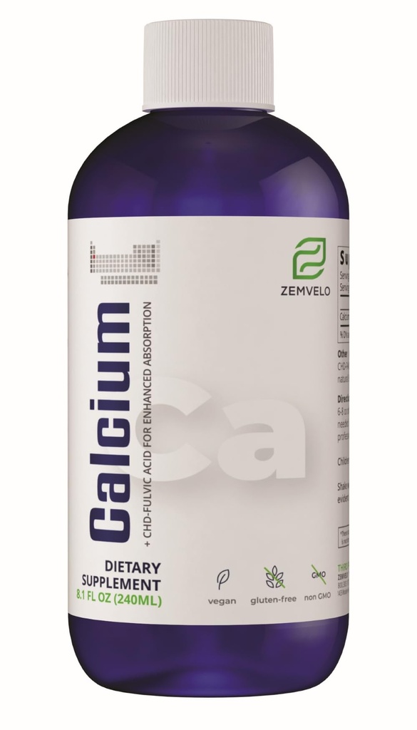 Flytande Ionic Calcium Supplement | Kvinnors hälsa | Snabb Absorption | Lätt att Digest | Bone & Teeth Support