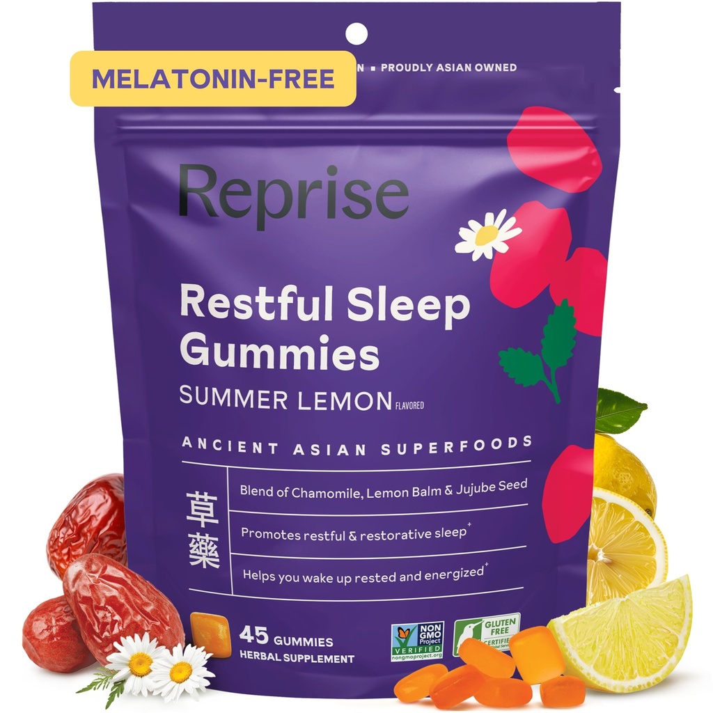 Melatoniinin ilmainen luonnollinen uniapu Gummies aikuisille NO Melatoniinia Jujube & Kamomile, sitruuna Balm - Deep Sleep Supplement & Rentoutuminen Zzz, 45 Vegan Gummies (45 Gummies (1 pakkaus))