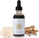 Focus & Energy Natural Mushroom Tincture - Adaptogenic Mushroom Drops & Organic Unique Custom Blend - Tillskott för immunförsvar, balans, lugn, kognitivt stöd och stress (2oz)