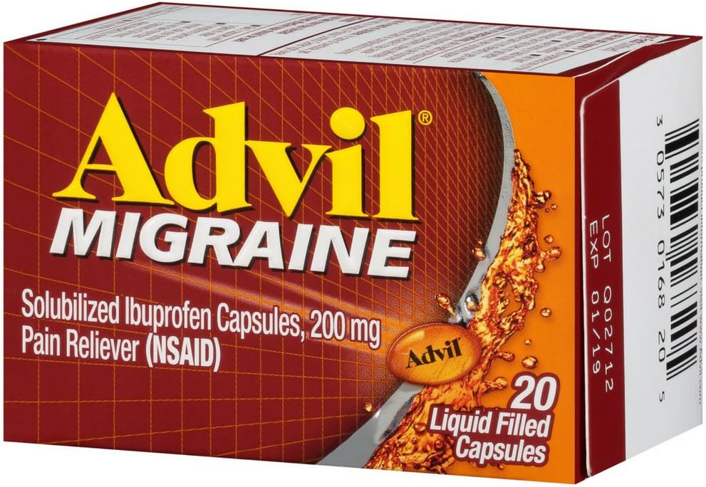 Advil Migreeni 20ct Koko 20ct Advil Migreeni Pain Relief Nestemäinen Täytetyt kapselit 20ct