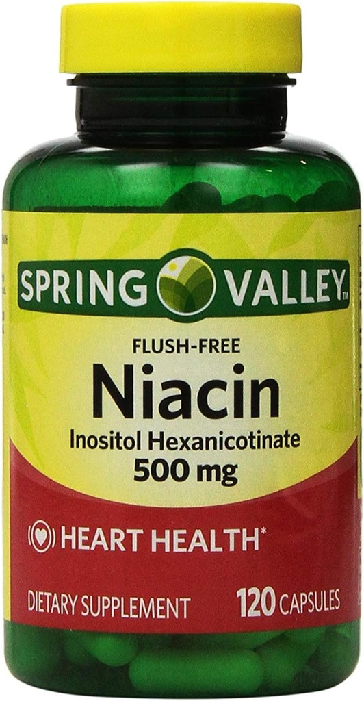 Spring Valley - Niacin 500 mg, Flush Free, 120 kapslar