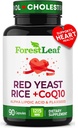 Punainen riisi 1215 mg. Kapselit - extra vahvuus Punainen riisi Hiiva CoQ10 täydentää, Plus Alpha Lipoic Acid & Organic pellavansiemen, Citrin ilmaiseksi, tukee sydän- ja verisuoniterveys, ei-GMO 90 kasvis Caps