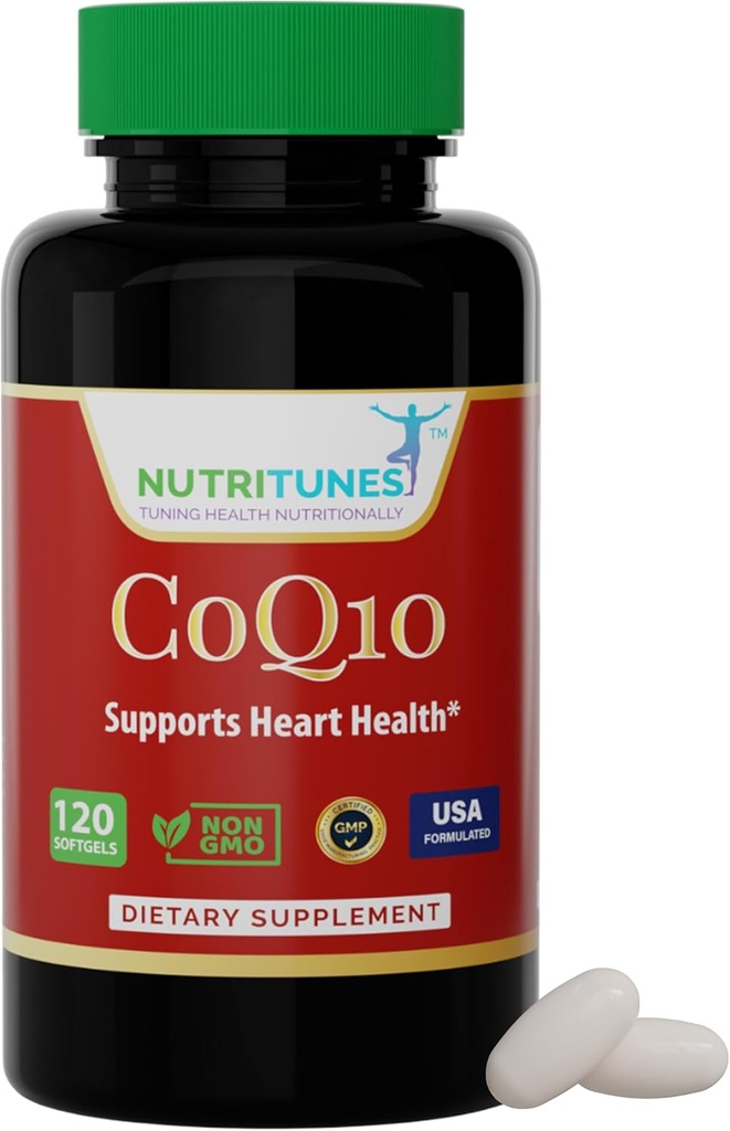 CoQ10 100mg Softgels - High Absorption Antioxidant Supplement for Heart Health, Energy Production och Cellular Support - Non-GMO, Gluten-Free - 120 Softgels, 4-månaders Supply