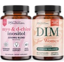 SMNutrition Women's DIM Supplement & Myo-Inositol & D-Chiro Inositol | Hormon Balance Bundle med 40:1 Ratio (30 portioner) och 250mg DIM Supplement for Women Complex (60 portioner)