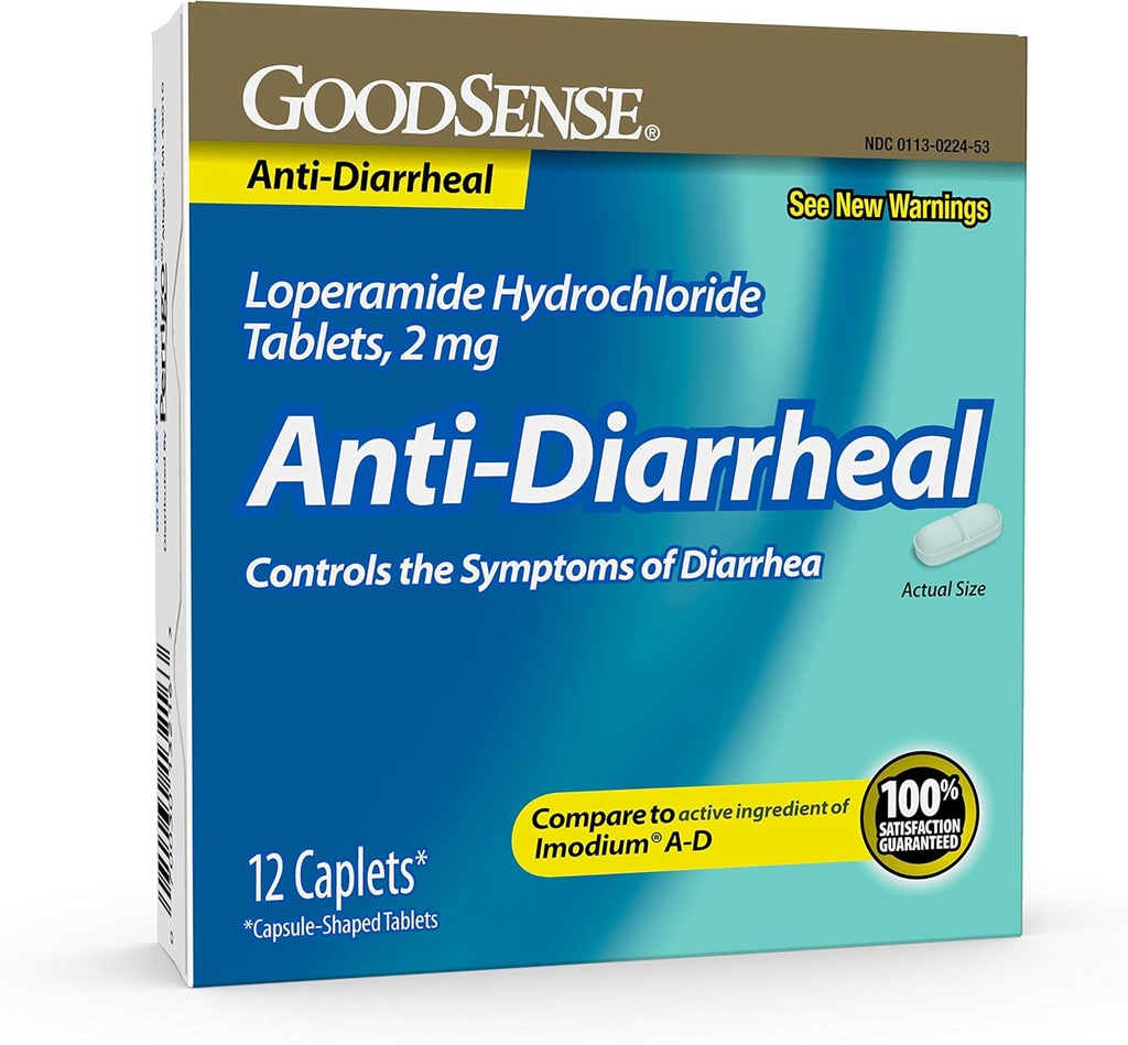 GoodSense Loperamide Hydrochlorothiade -tabletit, 2 mg, diarrheaalilääke, 12