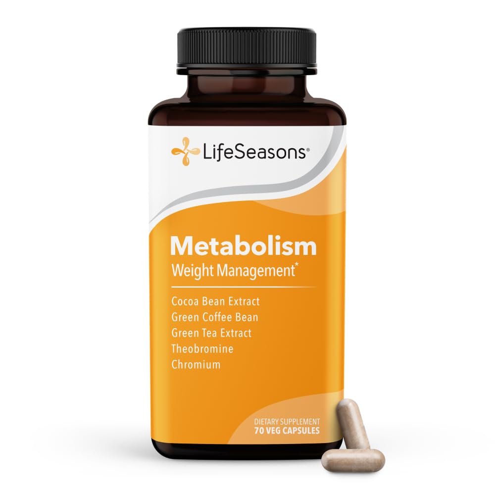Metabolia - Painonhallinta Tuki ja energia Tehostus täydentää - Natural ruokahalua Supressant - Curbs Cravings - Vihreä tee, kahvipapu, Kromi, Kakaoo & Theobromiini - 70 kapselia