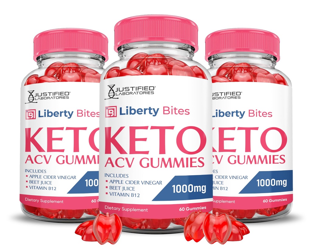 (3 pakkaus) Liberty Bites Keto ACV Gummies Advanced Formula 1000MG Libertybites Keto Gummies Apple Siideri Viinietikka Muotoiltu granaattiomena Beet Juice Powder B12 Vegan Non GMO 180 Gummys