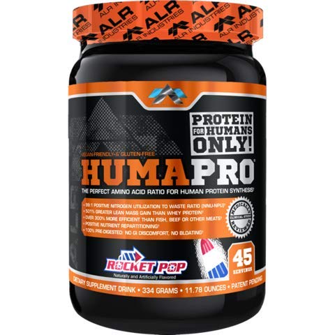 Humapro av ALR Industries Premium Protien Powder, Rocket Pop, 334 Grams, HumaPro Protein Powder för 510% större Lean Mass - Delicious Fruit smaksatt Supplement Drink Mix, Perfect Amino Acid Ratio, 30