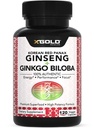 Aito korealainen punainen Panax Ginseng 1200mg + Ginkgo Biloba 160mg ...