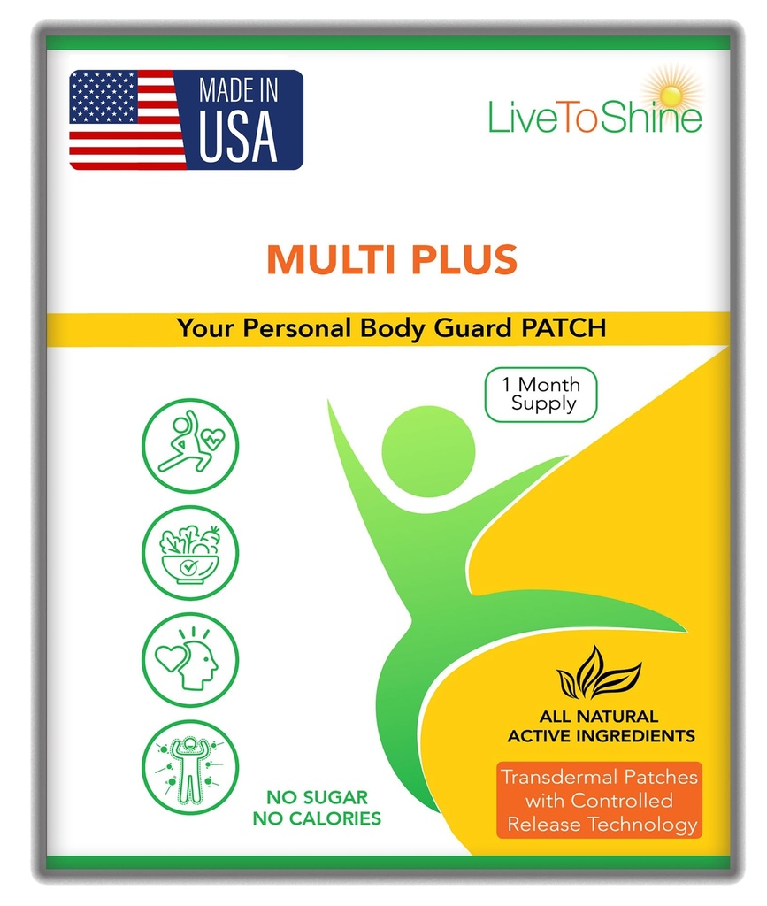 Live To Shine Multi Plus Uutinen Patch - USA Made - 30 päivän tarjonta naisille ja miehille alkaen