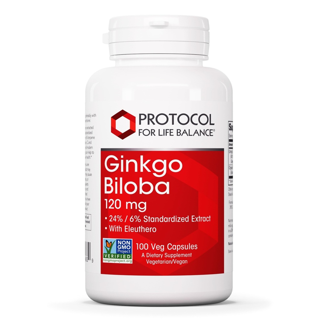 PÖYTÄKIRJA TASALLISESTA LIFE Ginkgo Biloba - 120 mg Ginkgo Biloba Extract - Eleuthero - aivojen terveyden ja verenkierron tuki - Dairy Free & non-GMO - 100 Veg kapselit