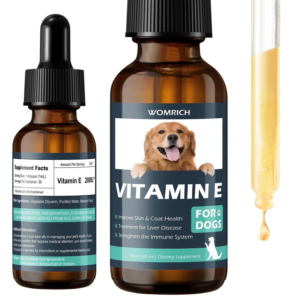 E-vitamiini koirille - koiran vitamiineja E - E-vitamiinia Dropper koirille, parantaa ihon ja takin terveyttä, hoito maksasairaus, vahvistaa immuunijärjestelmän - luonnollinen Formula kaikenikäisille, ja rodut - 30 ML