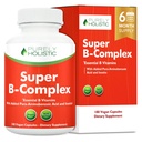 Vitamin B-komplex - 8 Super B-komplex vitaminer med kolin & inositol, vitamin B1, B2, B3, B5, B6, B8, B9 & B12 - B100 Complex - 180 Vegan kapslar - 6 månaders leverans - Tillverkad i USA