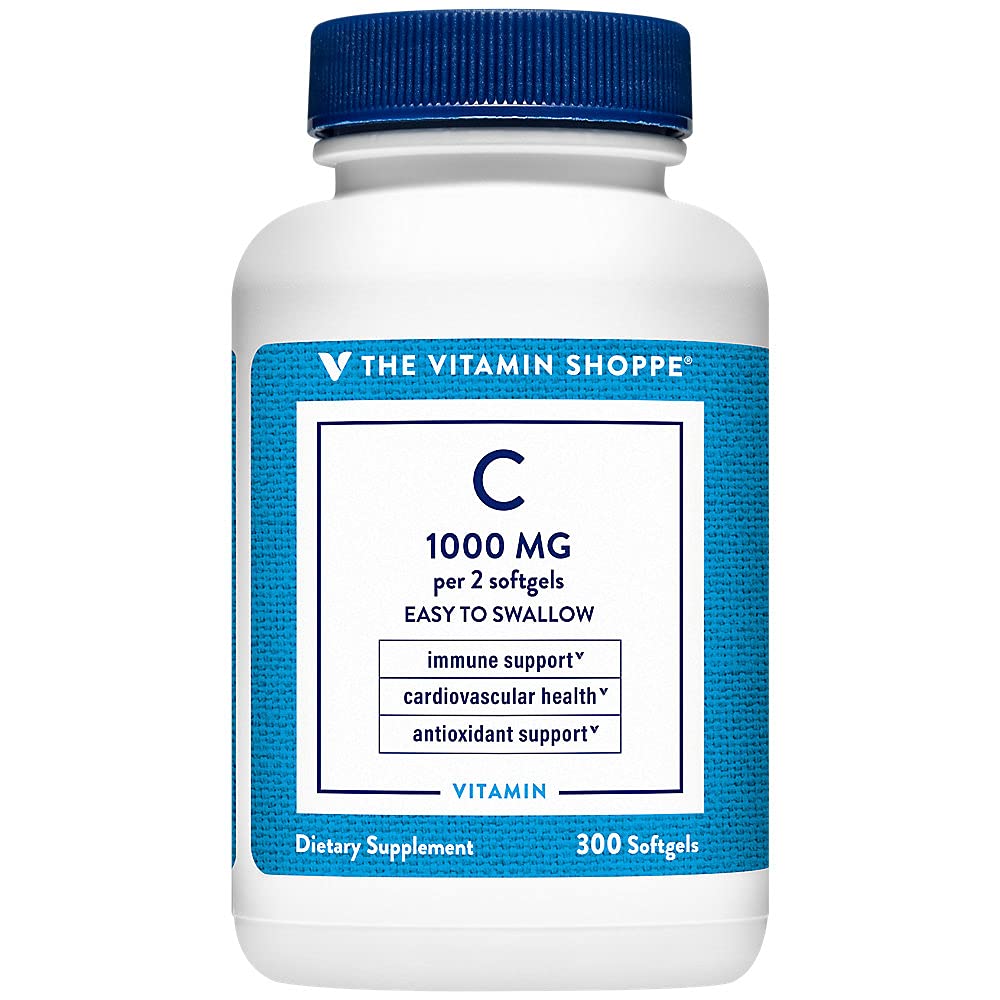 Vitamiini Shoppe C 1 000MG, helppo niellä, antioksidantti, joka tukee immuuni-ja sydänterveyden (300 Softgels)