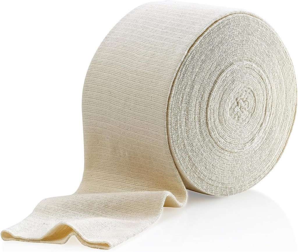Elastinen tubulaarinen tuki Bandage Koko F, 10M laatikko - luonnollinen väri (4" x 33 jalat) suuri polvi tuki Bandage - keskikoko suuri reisi, puuvilla Spandex