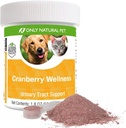 Endast naturliga Pet Cranberry Wellness Antioxidantpulver för hundar och katter - näringsbärspulver tillskott för urinvägs hälsa med vitamin C - 110 portioner