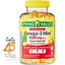 Spring Valley Omega-3 Mini från Fish Oil 1000 mg, 120 greve, kosttillskott, Omega 3 Mini Softgels Bundle med Lualls 45 diabetes avkodade