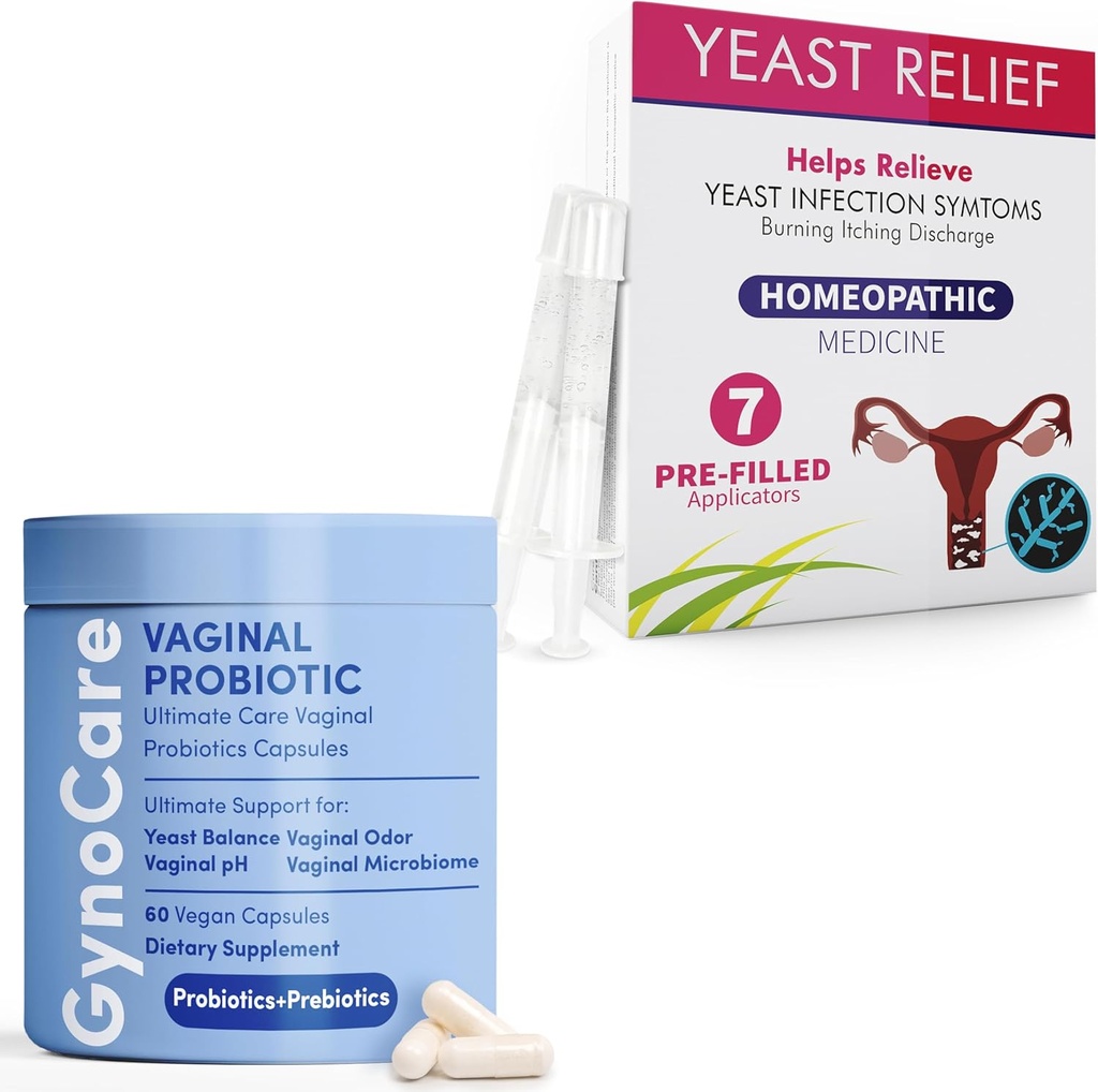 Kattava feminiini terveys Bundle: emättimellinen probiootti kapselit + sienilääke esivalmistetut applicators ...