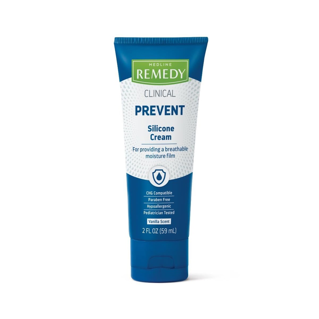 Medline Remedy Clinical Silicone Cream (2 oz Tube), Vanilja tuoksu, hengittävä elokuva, rauhoittava, kosteuttava, ravitseva, kosteuttava ihonhoito, cracked, Chapped, herkkä iho