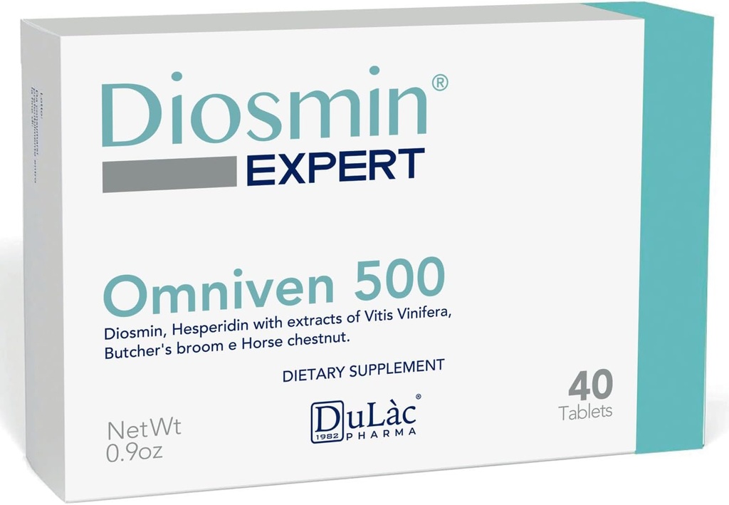 Dulàc - Omniven 500-40 tablettia Diosmin, Horse Chestnut Extract, Teurastajat Broom, Hesperidin. Ravintolisä, valmistettu Italiassa