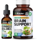 BIO KRAUTER Ginkgo Biloba Tincture 2 Fl. Oz. & Brain Support 100 kapselia