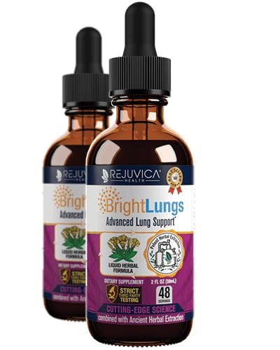 Bright Lungs - Lung Detox Support Supplement för att hjälpa till att upprätthålla övergripande Lung & Respiratory Health - Grindelia, Lobelia, Licorice, Wild Cherry & More!