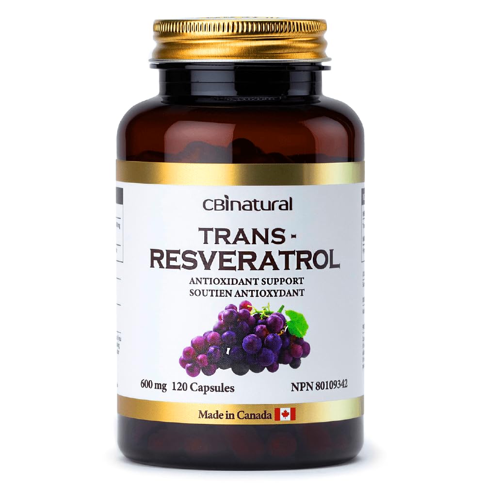 Trans-Resveratrol 600mg, korkea teho antioksidantti, tukee Cellular Health & Healthy Iging, 120 vegan kapselit, 4-kuukautinen tarjonta, ei-GMO, Gluteeniton