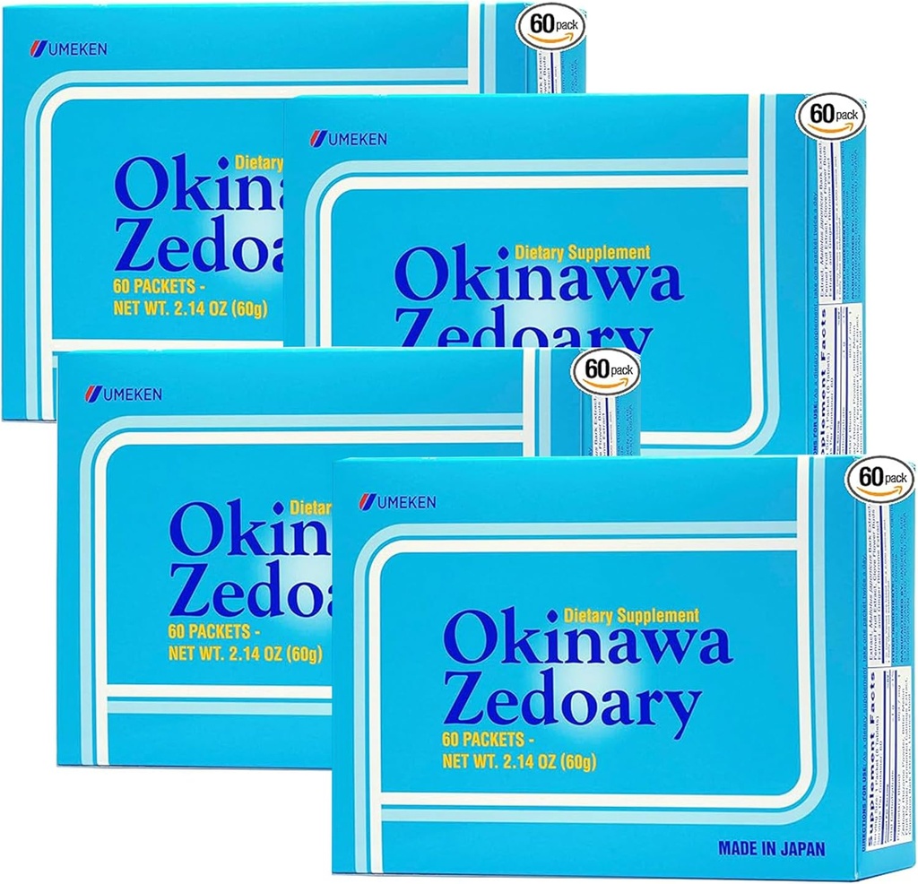 Umeken Okinawa Zedoary Purppura ja valkoinen Turmeeric kanssa fermentoitu kaaliuute, Gut Health täydentää naisten ja miesten, Zedoary Root, Turmeerinen täydentää, 60 Count, pakkaus 4