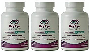 Dry Eye Complete, Formulated for Dry Eyes. Ultimate Vision Health Ingredients: Omega-3, Omega-7, Lutein, D3-vitamiini (3 kuukauden tarjonta)