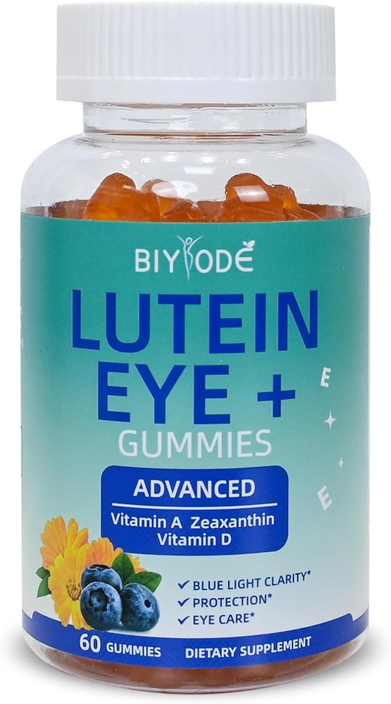 Lutein Gummies: Support Eye Health Lutein Vitamins Zeaxanthin Supplements for Adult Vision Care och Macular Support 60 Gummies 30 Day Supply