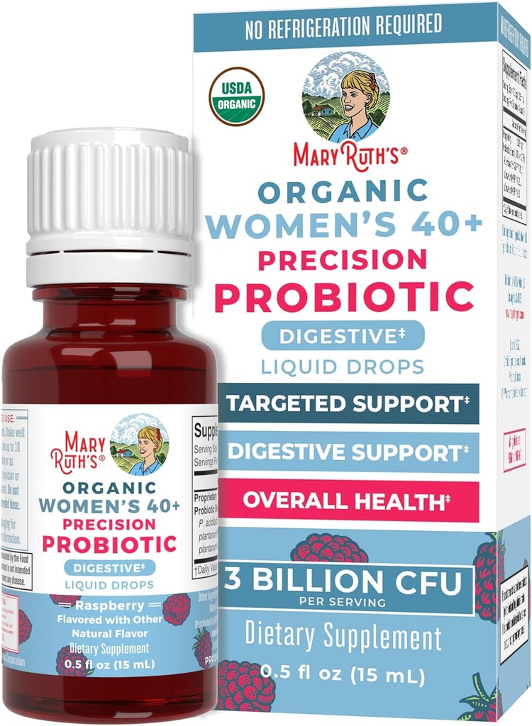 MaryRuth Organics USDA Organic 40 Womens Probiotic Liquid Drops ... Probiootit digestiiviselle terveydelle...