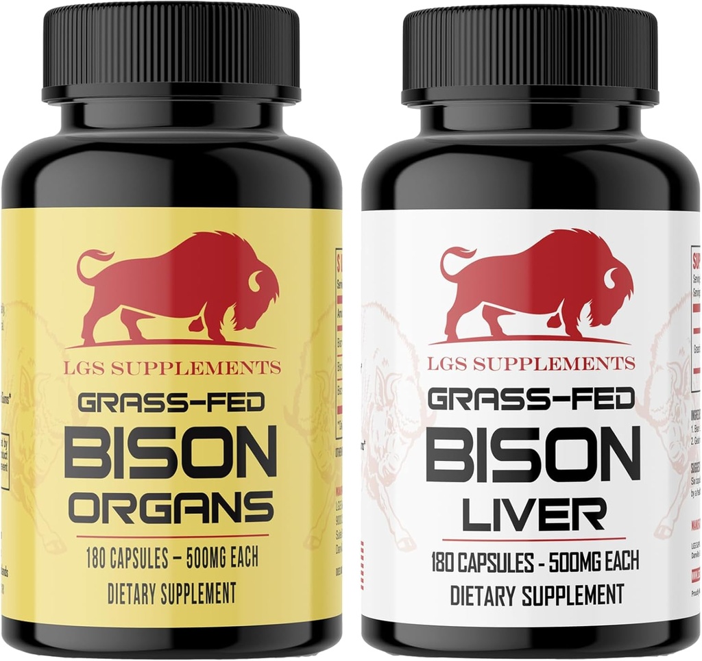 Starter Pack, Grass Fed Bison Liver Kapselit, Elinkapselit, ei-GMO, Tukee energian tuotantoa, Detoxification, Digestion, Immuniteetti ja koko kehon hyvinvointi