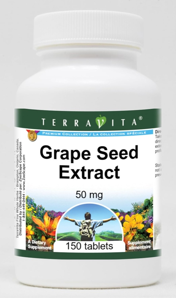 Grape Seed Extract - 50 mg (150 tablettia, ZIN: 406583) - 2 pakkaus