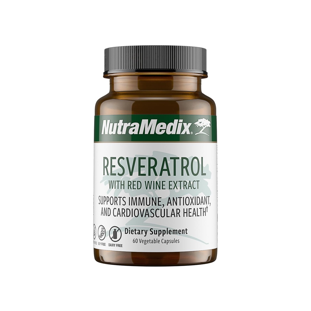 NutraMediax Resveratrol Capsules - Biosablet Antioksidantteja Supplement from Red Wine Extract + Grape Skins - 200mg Japanese Knotweed for Immuno & Cardiovascular Support (60 kapselia)