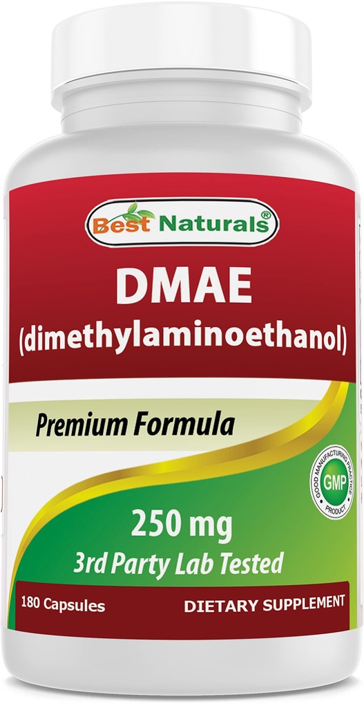 Best Naturals DMAE Supplement 250 mg 180 kapselia - Dimetyyliaminoetanolibitartraatti