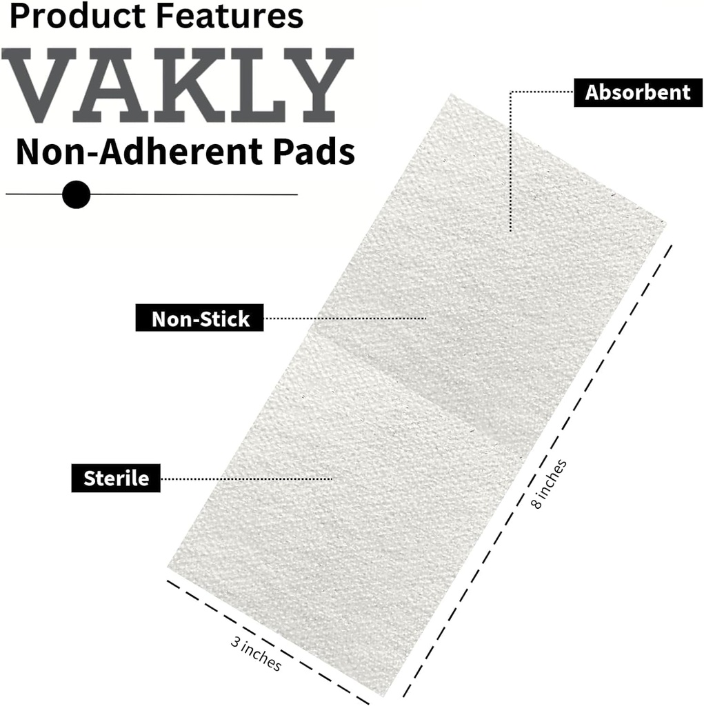 Steriili non-adherent 3x8 Gauze pads - ohut ei-tikku haava pukeutuminen 3'x8' yksilöllisesti sinetöity ...
