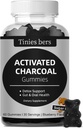 Aktiivinen Charcoal Gummies Sugar Free, 400 mg Charcoal lisäravinteet Coconut, Nopeampi puhdistaa, Detox, Gas Relief, Gut & Oral Health aikuisille & Kids, Gluteeniton, Ei GMO, Vegaani, Pektiini, 60