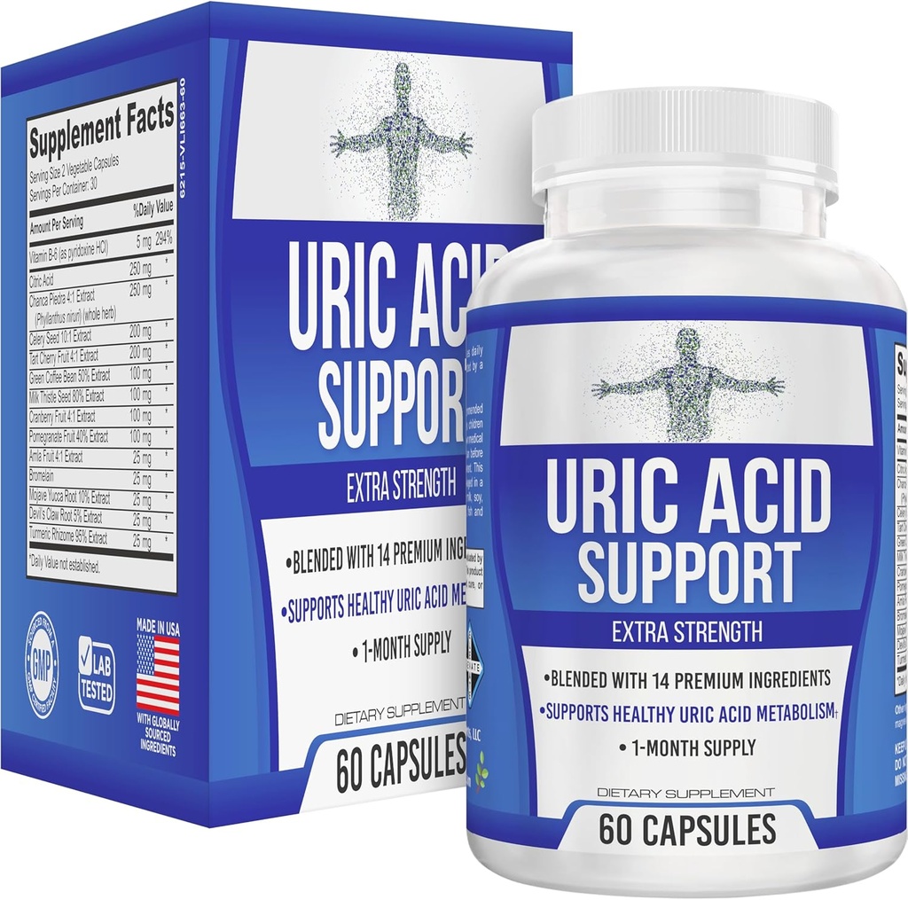 All-in-1 Uric Acid Cleanse Support Supplement with 14 Active Ingredients 