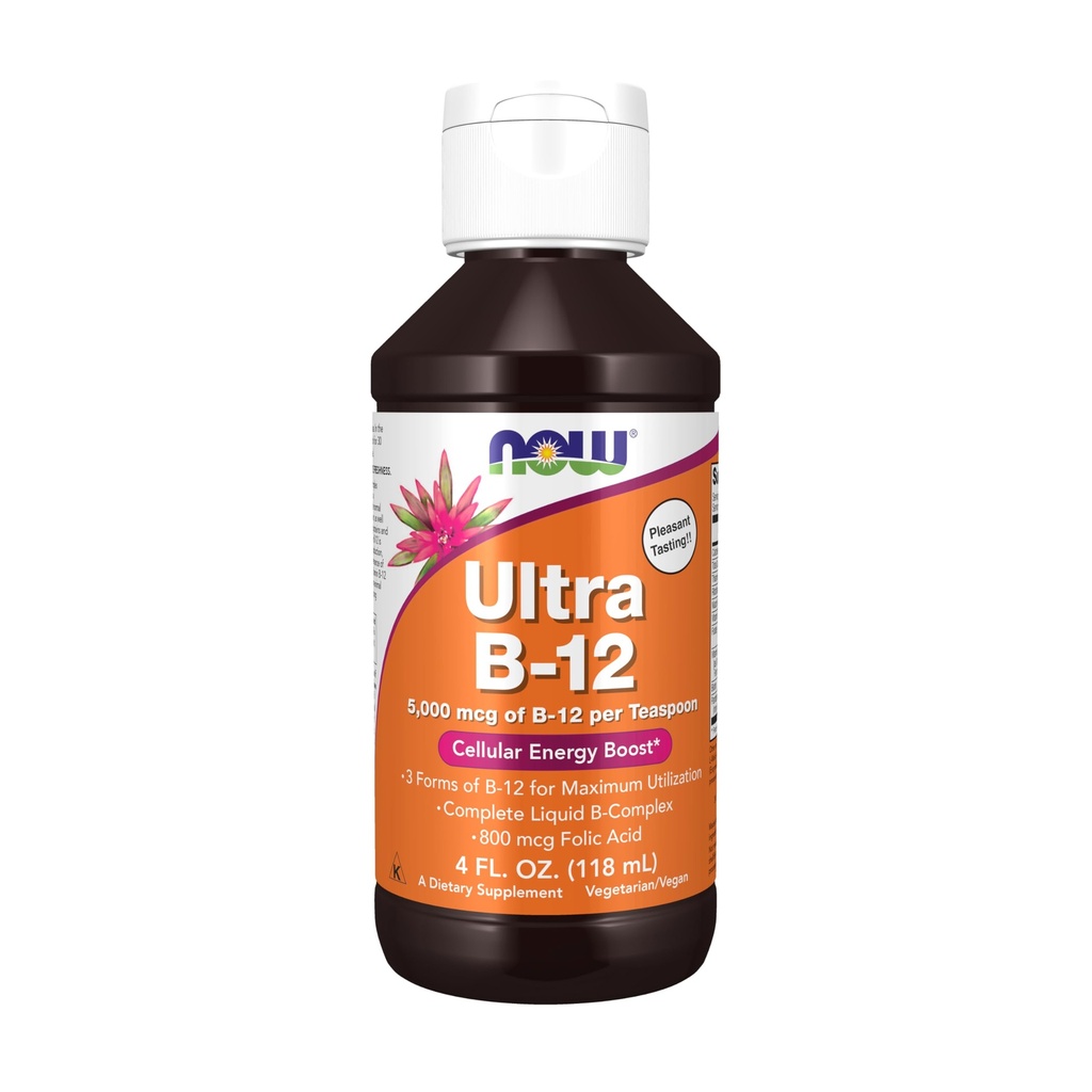 Now Foods Supplements, Ultra B-12, Liquid, 800 mcg Foolihappoa, solumainen energiantuotanto*, 4-Aunce