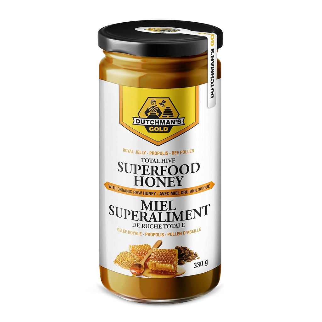 Total Hive Superfood Honey - Raw Honey, Royal Jelly, Propolis, Bee Pollen, Ginseng