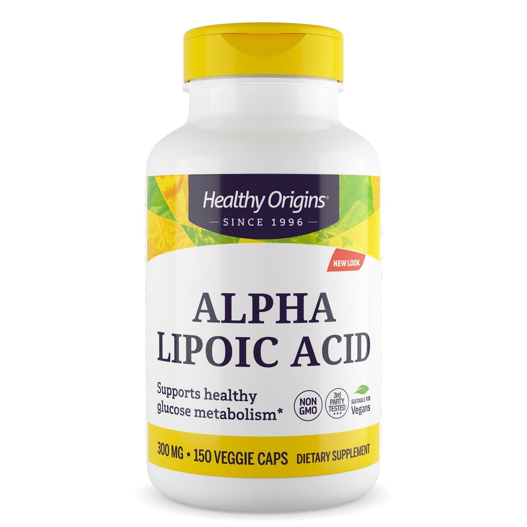 Hälsosamma ursprung Alpha Lipoic Acid, 300 mg - Alpha Lipoic Acid Supplement - Antioxidant Support - Glutenfri Supplement - 150 Veggie kapslar