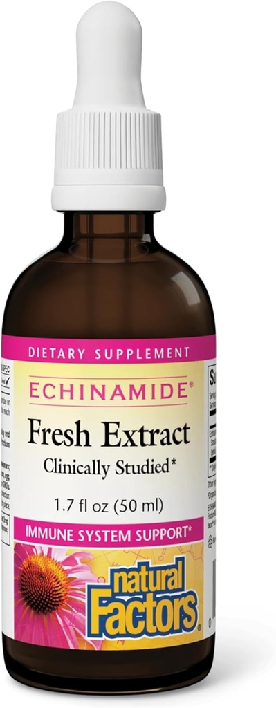Natural Factors - Echinamide Echinacea Fresh Herb Extract, Immuno System Support, 30 Servings (1.7 oz)