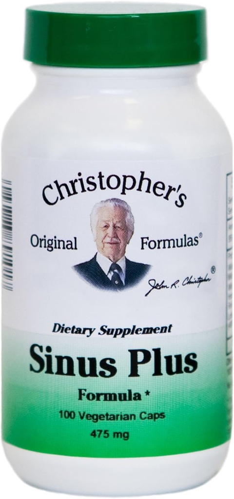 Christophers ursprungliga formler Sinus Plus, Sinus Support Capsules, Whole Herb Synergistic Blend, 100 Count