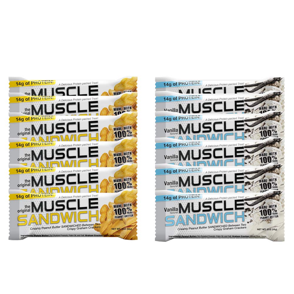 Lihas elintarvikkeet Lihasvoileipä Bars, Variety Pack . Real Ingredients, Heraproteiini Isolaatti, Korkea proteiini Bars, 2-Aunce Bars (12 Count)