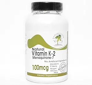 Luonnollinen K-2-vitamiini 100 mikrog Menakinoni-7~200 kapselia - Ei lisäaineita ~ Luontolisät
