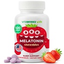 Lapset Melatoniini 1 mg Pureskella L theanine, Kamomilla ja sitruuna balm Extract Pureskeltavia tabletteja - Natural Berry Flavor - Apua Putoa ja pysyä nukkua - lapsille - 120 purutablettia