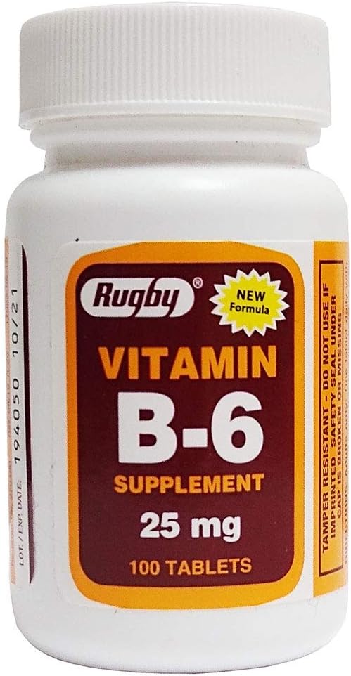 B-6-vitamiini 25 mg, 100 tablettia, Watson Rugby - Osta paketteja ja säästä (Pakki 2)