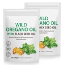2 Pack Oil of Oregano Softgels, Oregano Oil Capsules, 165 mg Carvacrol, 2 in 1 Formuloitu Oil of Oregano kanssa Black Seed Oil 200mg, Oregano Oil Supplement Kapselit