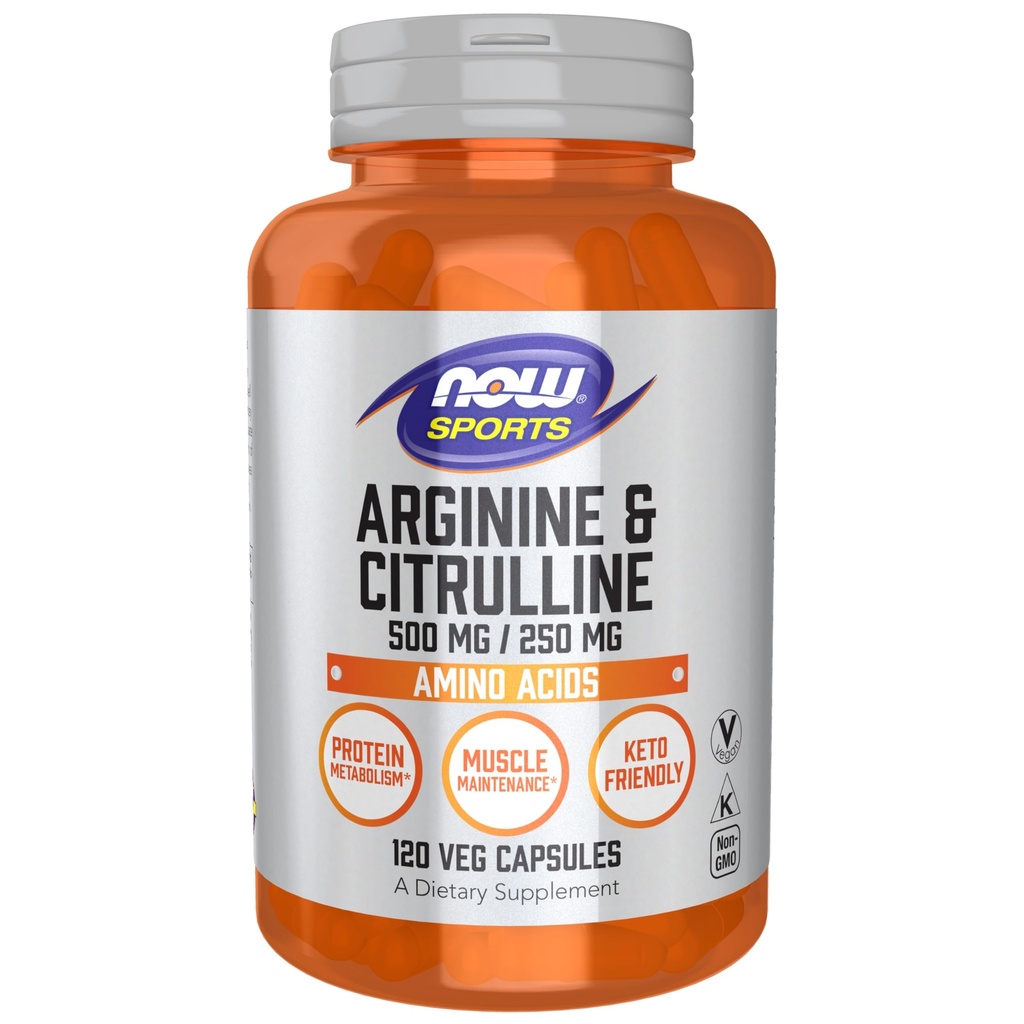 NYT Sports Nutrition, Arginiini & Sitruliini 500 mg/ 250 mg, aminohapot, 120 Veg- kapselia
