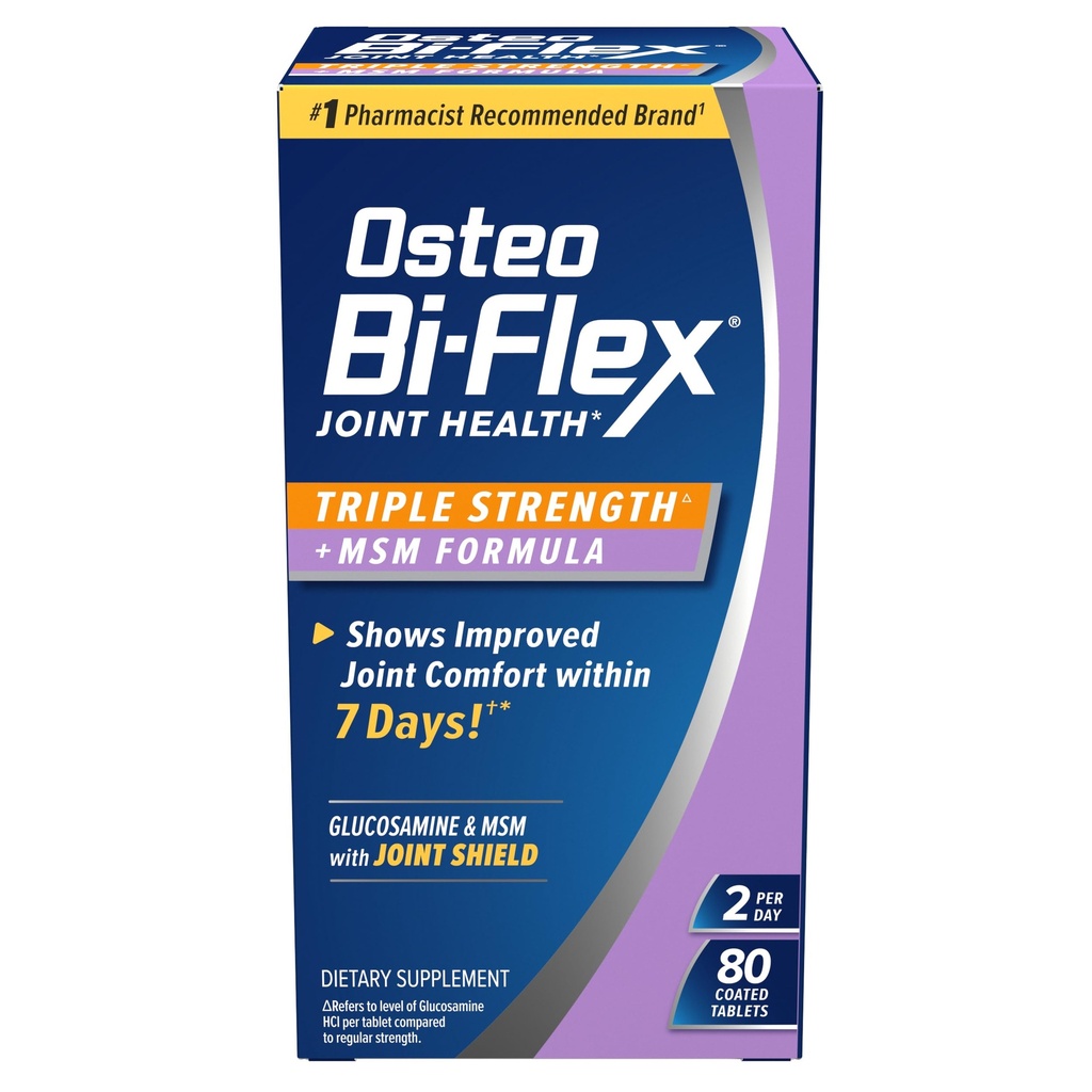 Osteo Bi- Flex Triple Strength(5), MSM, Glukosamiini Joint Health Supplement, päällystetty tabletti, 80